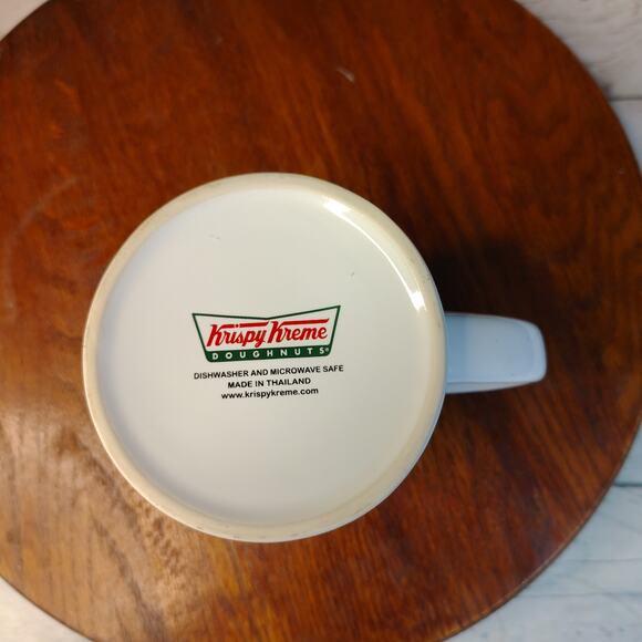 Krispy Kreme Doughnuts Coffee Restaurant‎ Diner Style Raised Logo Mug Cup 14oz - Picture 7 of 8